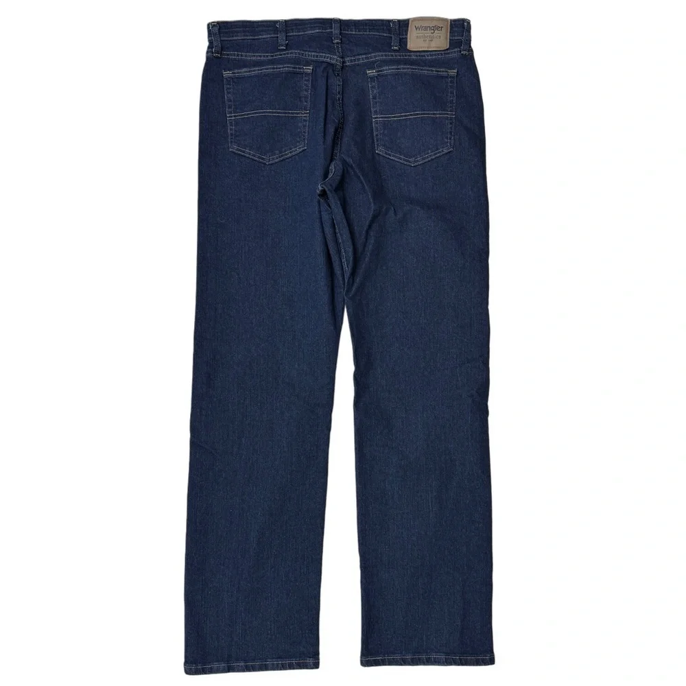 {Wrangler Authentics} Dark Blue 36x32 Relaxed Straight Leg Denim Jeans